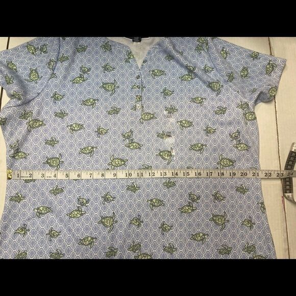 KAREN SCOTT, women’s turtle design top, blue&green - Picture 7 of 9